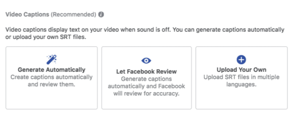Setting Facebook video caption
