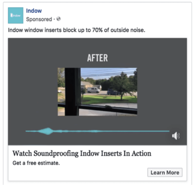 Indow video caption example