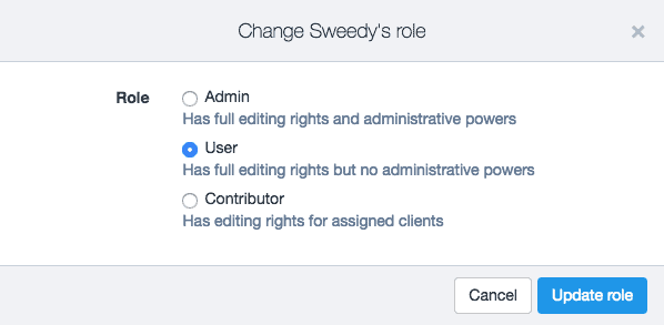 Change roles in Swydo