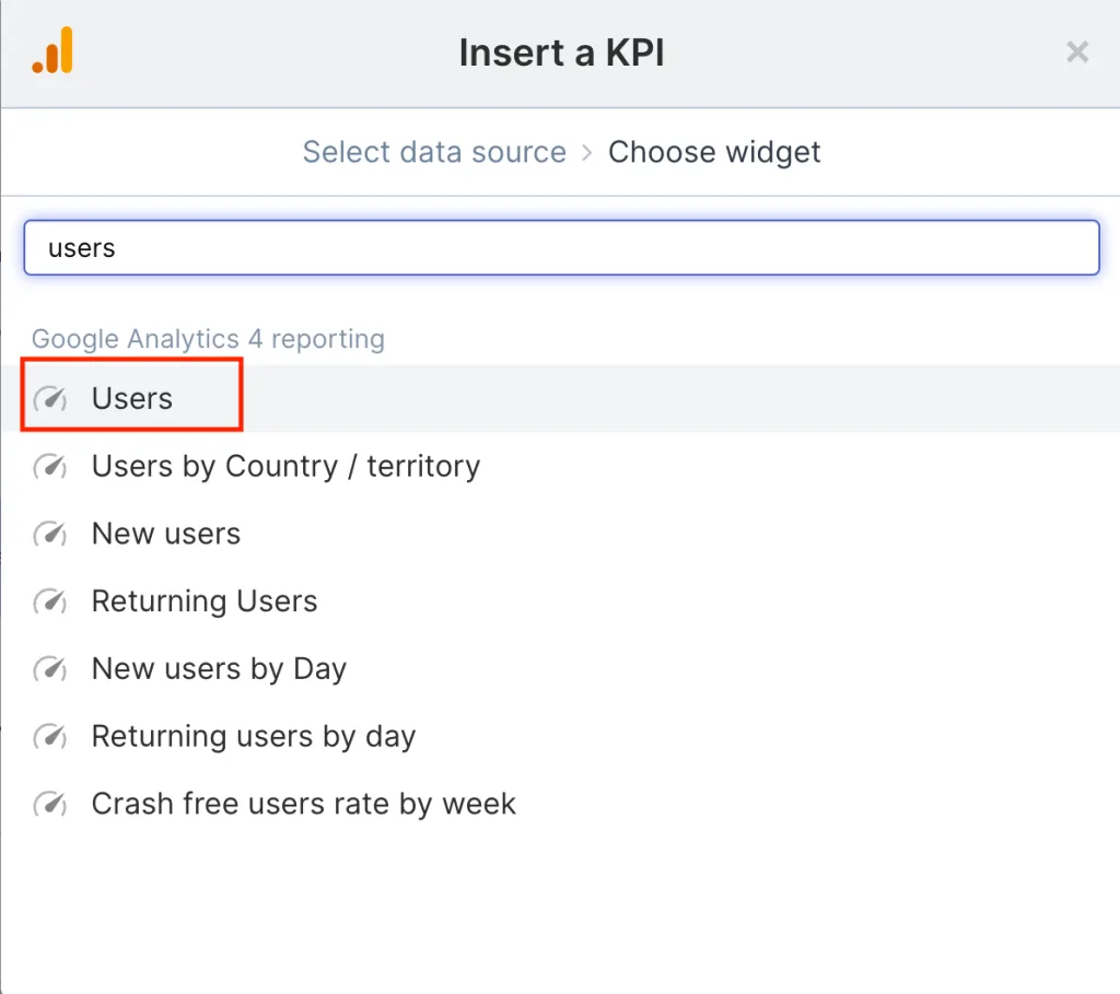 Insert KPI