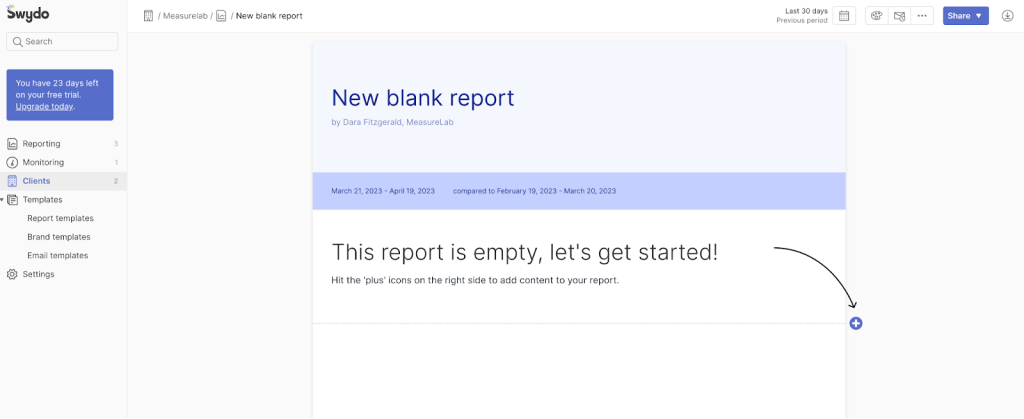 New Blank Report GA4 1