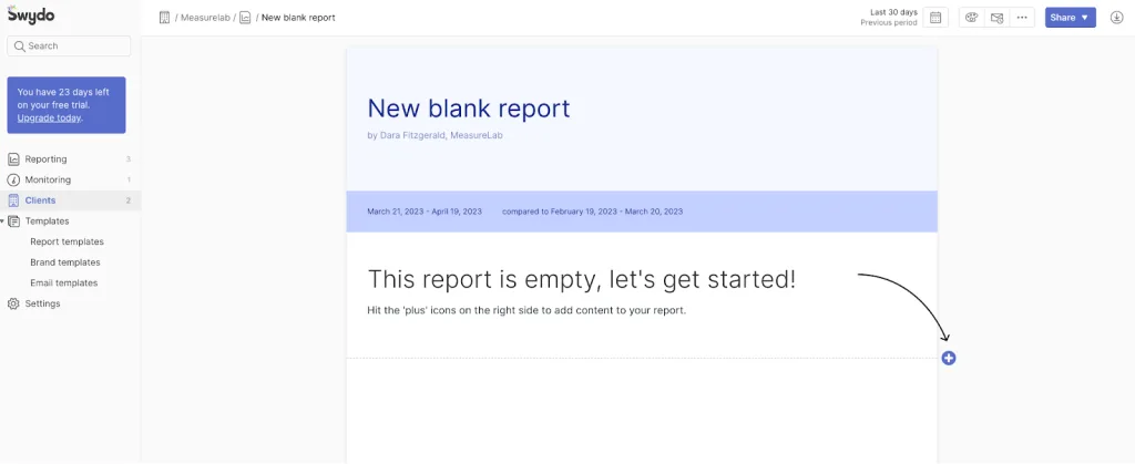 New Blank Report GA4 1