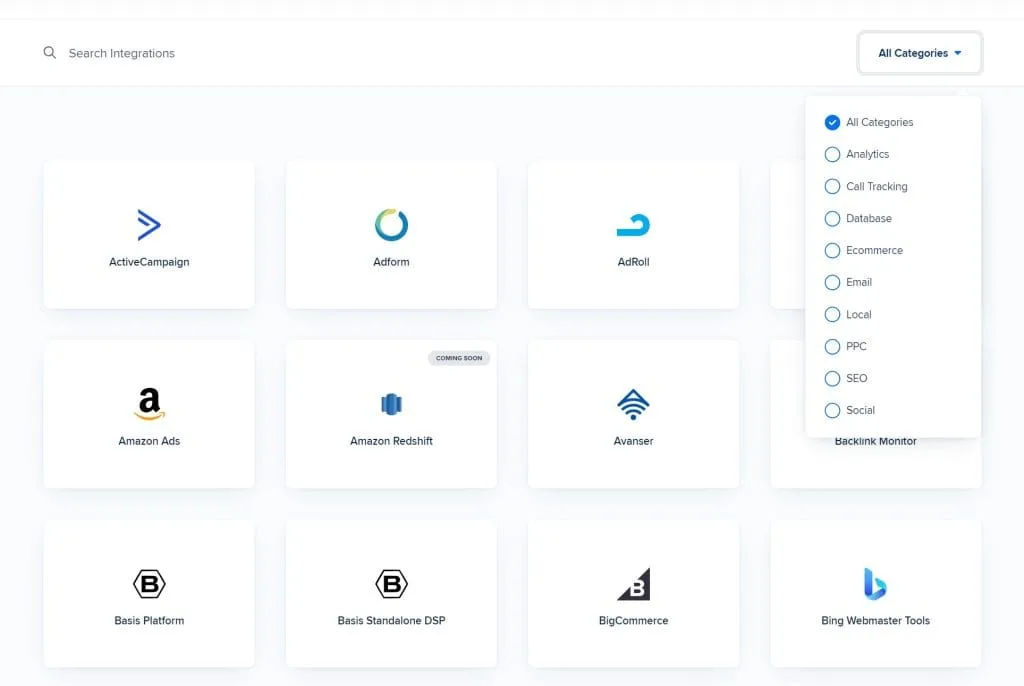 All in One Client Reporting 80 AgencyAnalytics Integrations 10 21 2024 11 53 AM