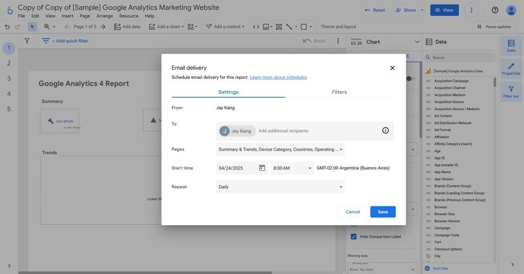 Copy of Copy of Sample Google Analytics Marketing Website › Summary Trends 04 23 2025 10 08 AM