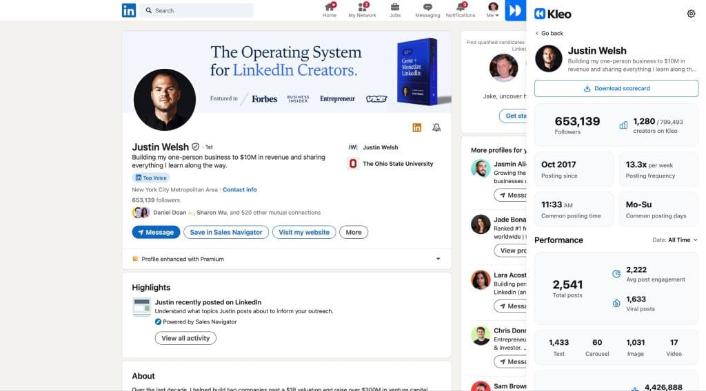 How to use Kleo on LinkedIn