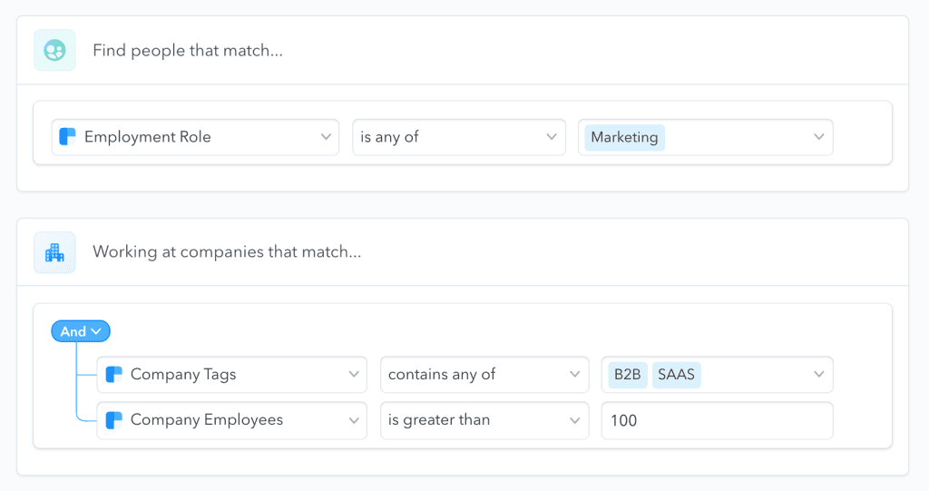 example prospect audienceClearbit
