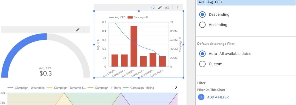 Adding a chart level filter in Looker Studio