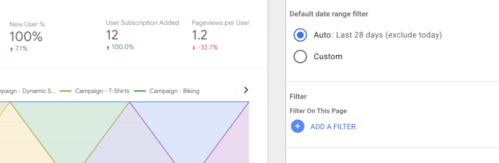 Adding a page level filter in Looker Studio