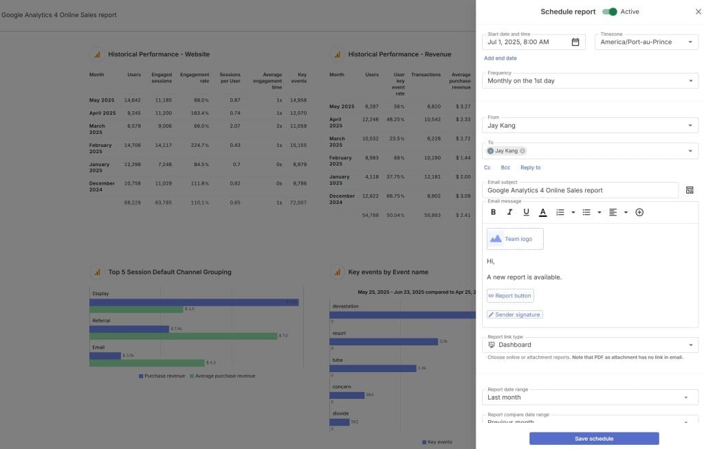 Google Analytics Online Sales report 06 24 2025 12 40 PM