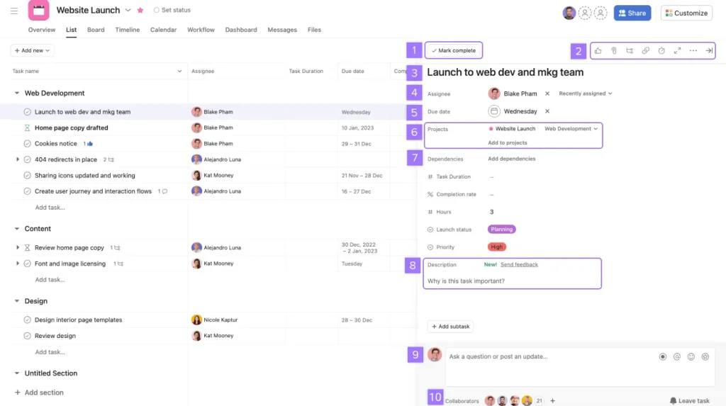 productui helpcenter asana basics navigating asana 007 en us