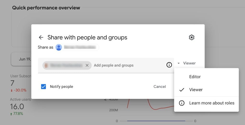 Adjusting report permissions on Looker Studio