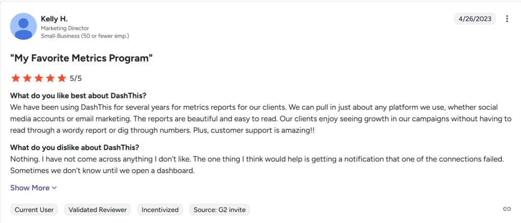 Page 2 DashThis Reviews 2025 Details Pricing Features G2 07 16 2025 03 52 PM