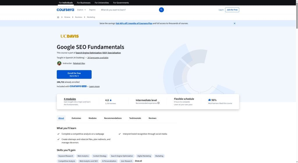 Google SEO Fundamentals Coursera 03 06 2026 09 22 AM