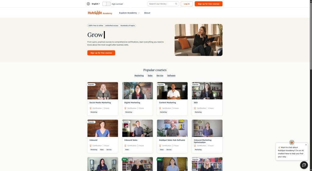 HubSpot Academy Homepage 03 06 2026 09 18 AM