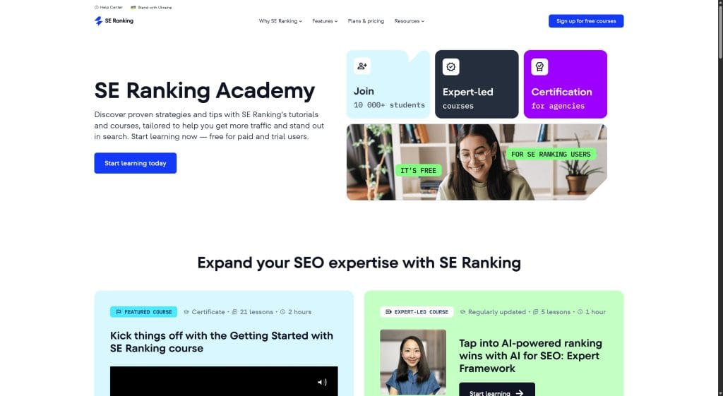 SE Ranking SEO Academy SEO Training and Certification 03 06 2026 09 25 AM