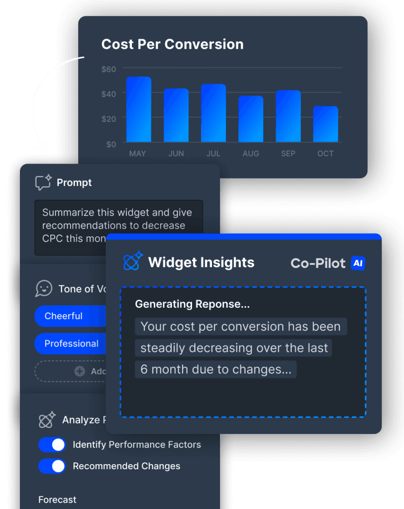 NinjaCat AI Agents dashboard with the CoPilot