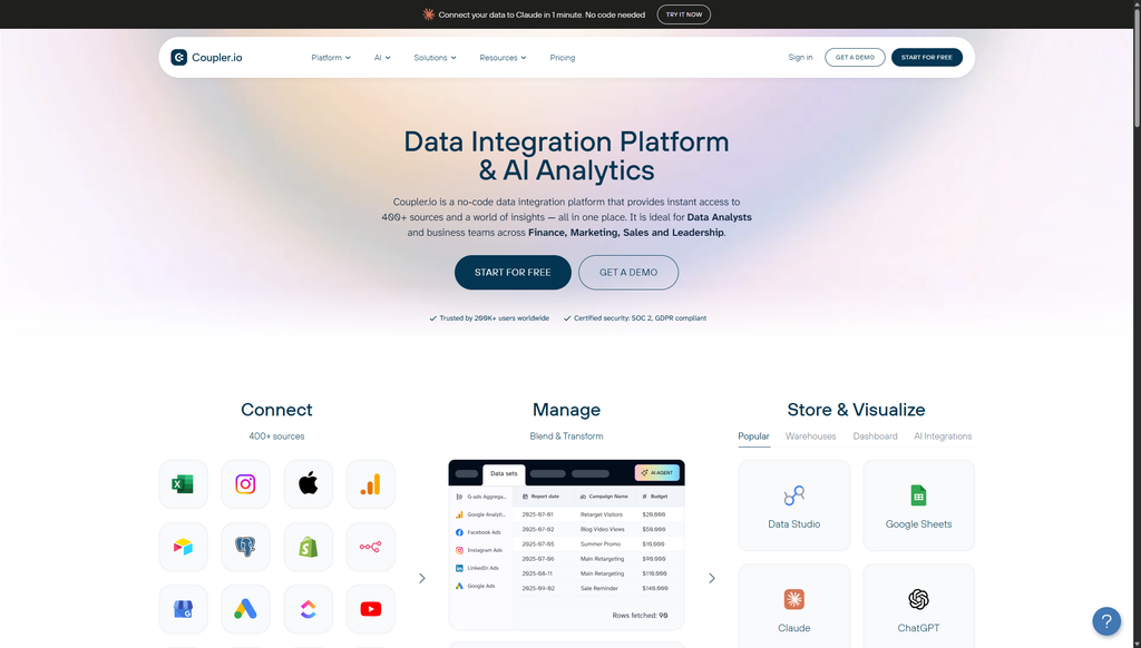 coupler data integration platform ai analytics visible page 10 23 2026 05 40 AM